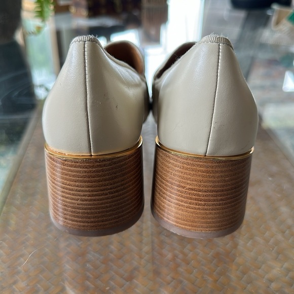 Tory Burch Everly Women Loafers Cream Embossed Croc Leather Block Heel size 7 - Picture 7 of 7